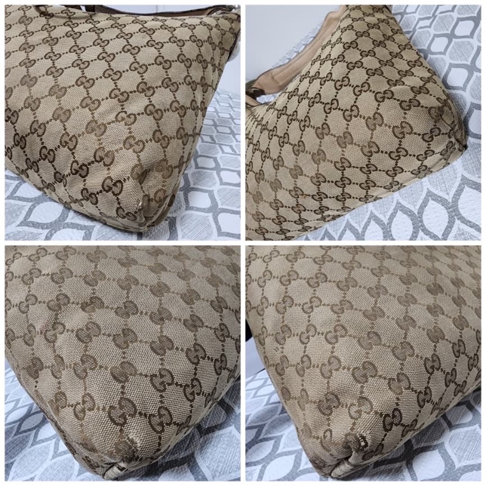 Authentic Gucci GG Canvas Medium Icon Bit Hobo Bag Beige/Brown - Picture 8 of 14